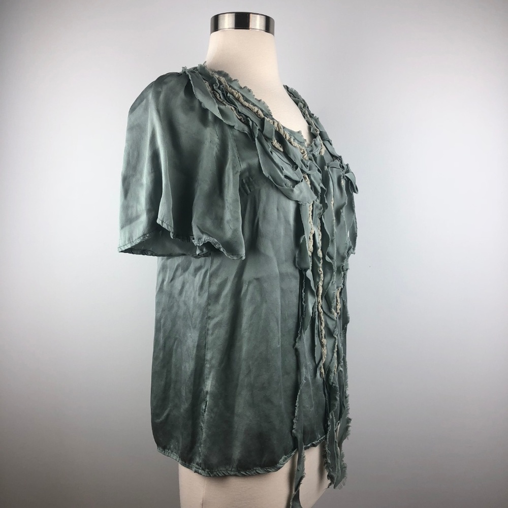 Lala Ribbon Strands Silk Blouse Top Small - Picture 3 of 9